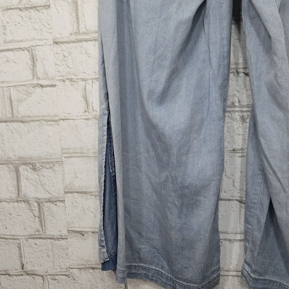 Rewash Light Blue Wide Leg Tie Waist Pants - Picture 12 of 16
